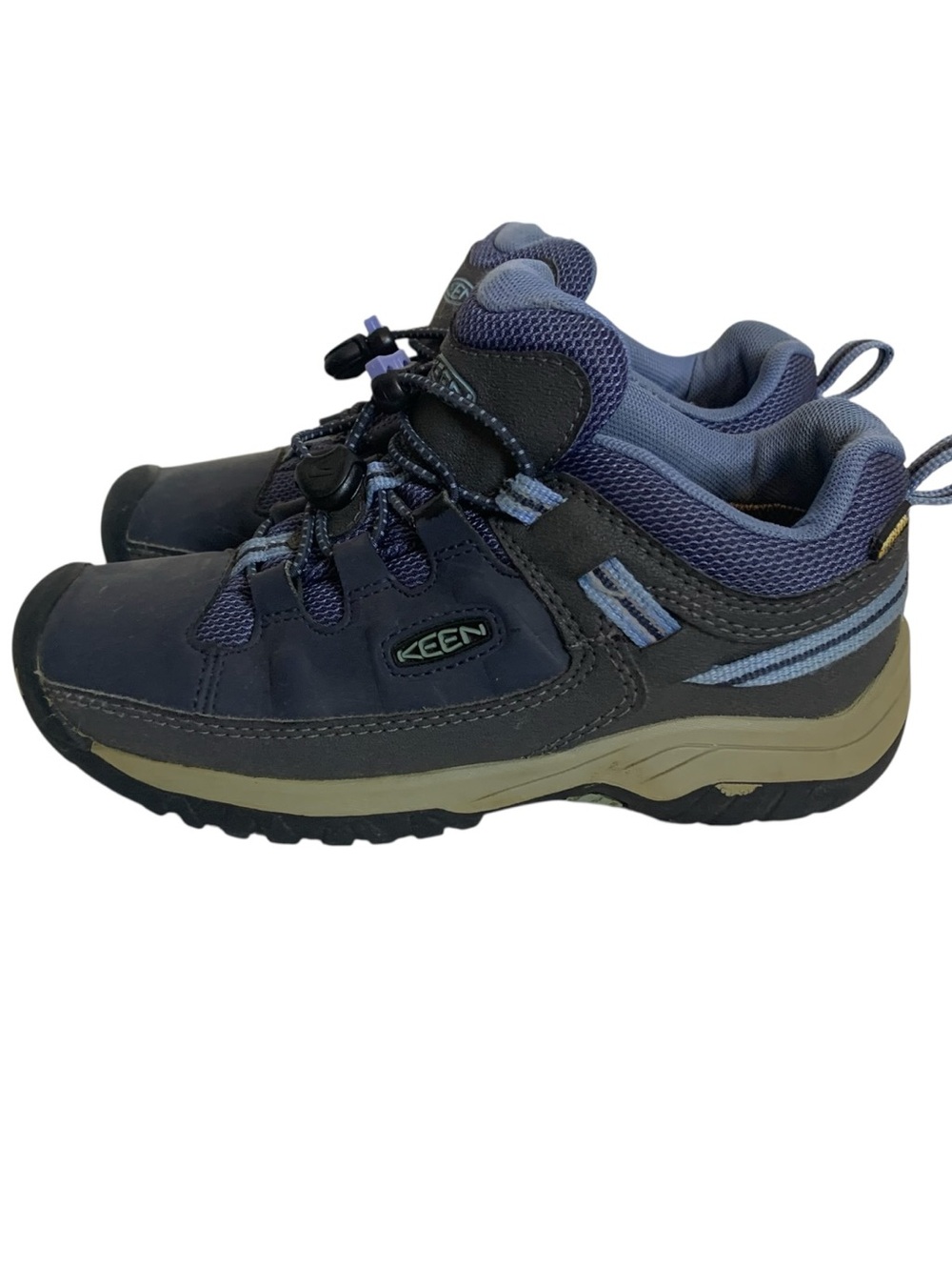 KEEN Kids Targhee Low Waterproof Hiking Shoes Blue Youth Size 2 (1022922)